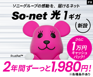 コスパ最強インターネット So-net 光 S/M/L