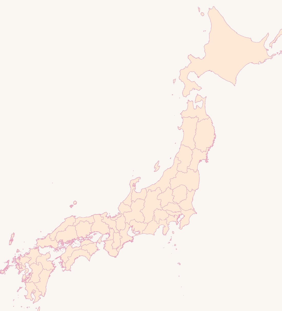 三井ショッピングパークの全国分布図。ららぽーとは関東・東海・関西と福岡に集中し、北海道・東北・北陸・中国・四国・沖縄には無い